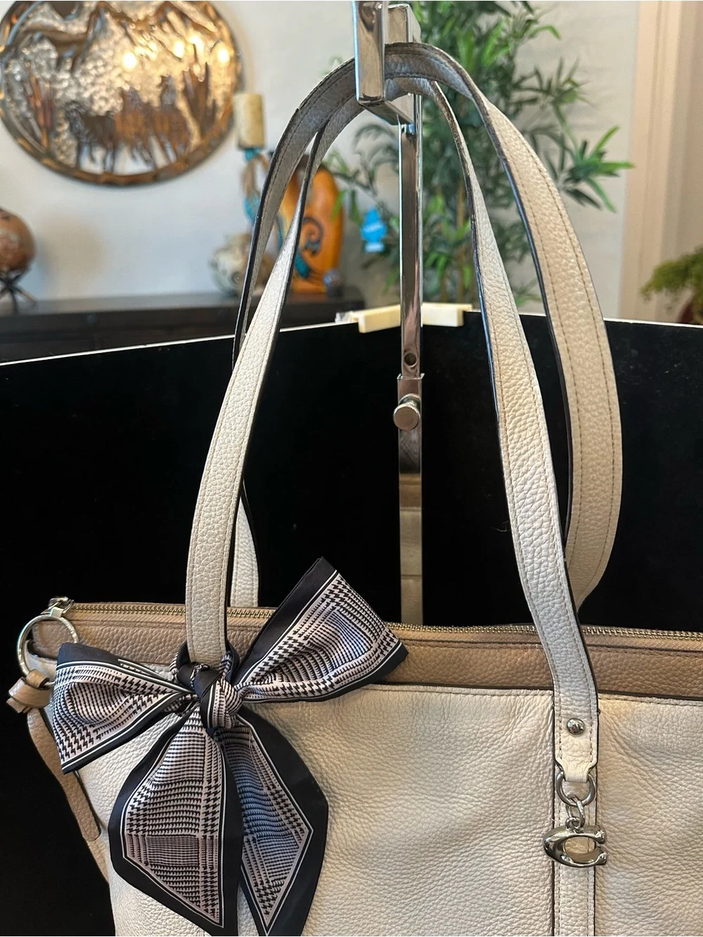 Coach  #223 “May “Tote BagCream Pebbled Leather Tote